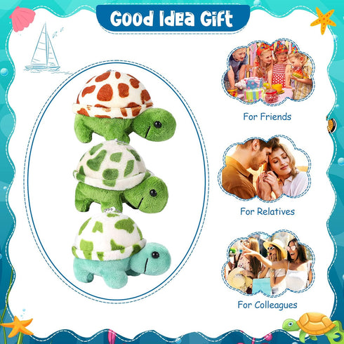 12 Pcs Mini Animal Plush Toys Dolphin Sea Turtle Stuffed Animals Bulk Small Ocean Animal Plush Keychain Decorations for Kids Favors Christmas Part...
