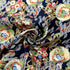 Japanese Fabric,Asian Fabric Squares 6 PCS,6 Different Black Japanese Wrapping Cloth Fish Floral Red Crowned Crane Patterned Fabric Bundles 19.6 x...