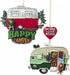 Resin Painted Camper Hanging Ornament - Set OF 2 - "home Sweet Home" & " Happy Camper"...
