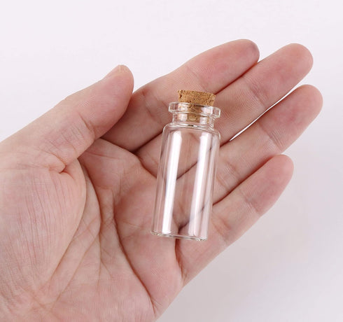 MaxMau 24PCS 10ml Glass Bottles Mini Vials with Cork Stoppers for DIY Decoration and Wedding Party Favors...