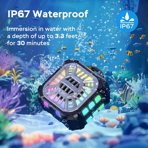 INSMY Bluetooth Speaker,IPX7 Waterproof,Portable,Shower Speaker, Wireless Sync 100+ Speakers,Big Volume Booming Bass, 24H Playtime/Floatable/RGB L...