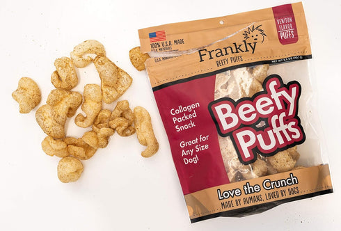 Frankly Venison Beefy Puffs 100 percentUSA Made Collagen Packed Snack 5 Ounce Package...