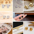 8 Pairs Stud Earrings Set for Women Cubic Zirconia Halo Studs Gold Knot Twist Stud Earrings Faux Pearl Simple Post Earrings for Women...