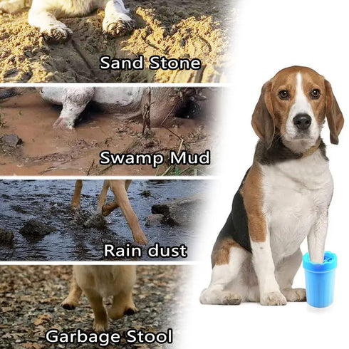 Dog Paw Cleaner Washer Cup, 2 In 1 Portable Silicone Pet Cleaning Brush Feet Cleaner For Dogs Grooming With Muddy Paw Dog Cat Foot Cleaner, Pet Gi...