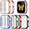 8 Pack Fvlerz Bling Case Compatible with Apple Watch Series 6 5 4 SE 40MM, Diamond Bumper Crystal Frame for iWatch 40mm Sparkling Rhinestone Smart...