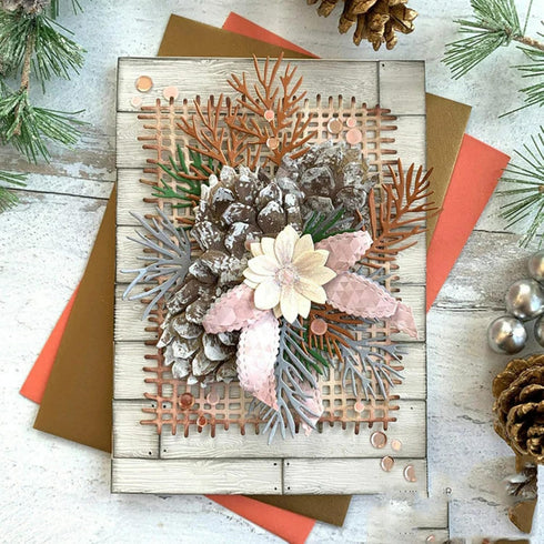 Fish Net Background Metal Die Cuts,Burlap Texture Frame Stencils DIY Crafts Cards Cutting Dies Cuts for DIY Embossing Card Making Photo Decorative...