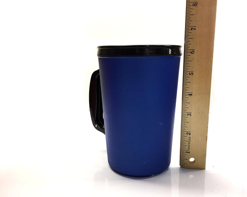 GAMA Electronics 2 ThermoServ Foam Insulated Coffee Mug 20 oz w/Lids (1) Blue & (1) Red...