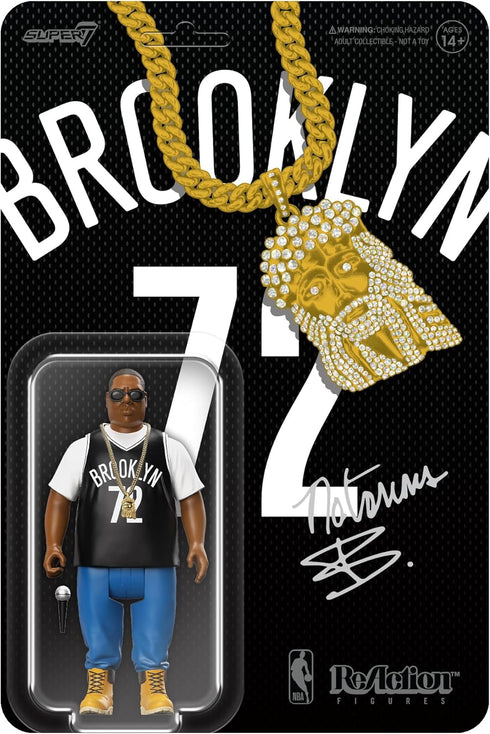 Super 7 Reaction Figure - Wave 2 - Notorious Biggie Brooklyn Jersey (RE-NBIGW01-BBJ-02)...