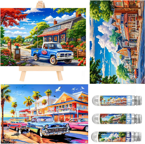 Small Jigsaw Puzzles for Adults 150 Pieces Vintage American street view Mini Jigsaw Puzzles Challenging Mini Puzzles Tiny Jigsaw Puzzles 6 x 4 Inc...