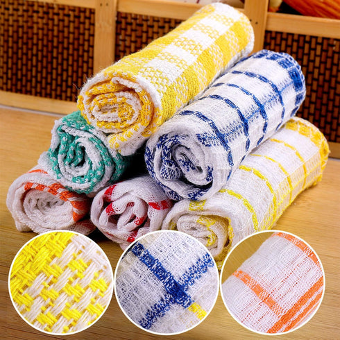 Patelai 12 Pieces Kitchen Dish Cloths for Washing Cleaning Absorbent Dish Rags Drying Dish Towels for Scrubbing Wipe Glass Home and Household Supp...