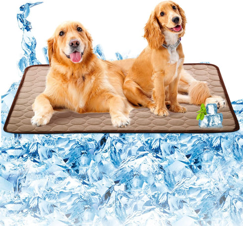Dogs Cooling Mat Pet Self Cooling Pad Cool Blanket Summer Hot Weather Sleeping Kennel Mat,Washable Ice Silk Sleep Mat Pad Non-Toxic Breathable for...