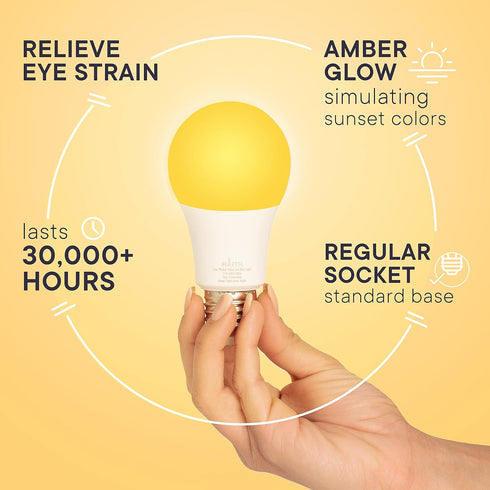 Harth - Sleep-Shift Sleep Ready Light, 7 watt Dimmable LED Amber Bulb. Supports Healthy Sleep Patterns with Ambient Low Blue Night Light, Pack of ...