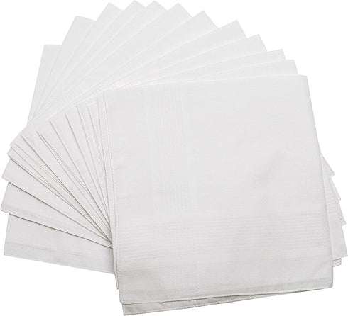 Cotton Handkerchiefs for Men Thick Soft Turkish White Cotton, 12 Pack...