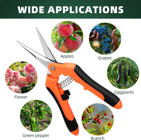 3 Pack Garden Pruning Shears, Stainless Steel Garden Shears, Gardening Shears, Gardening Scissors, Garden Scissors, Garden Clippers, Pruning Snips...