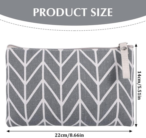 SUMAJU 8 Pcs Canvas Cosmetic Bag, Multi-function Travel Makeup Bag Cosmetic Pouch with Zipper Travel Toiletry Bag Small Makeup Pouch Christmas Gif...