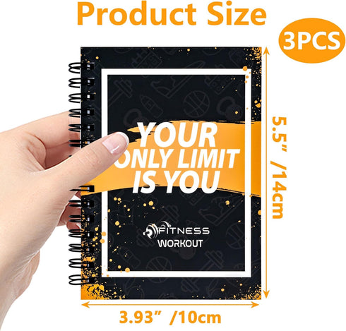 3 PCS Fitness tracker journal Portable fitness workout notebook 90-Day Perfect Workout Planner for Tracking Your Daily Progress,5.5 x 3.93 inch...
