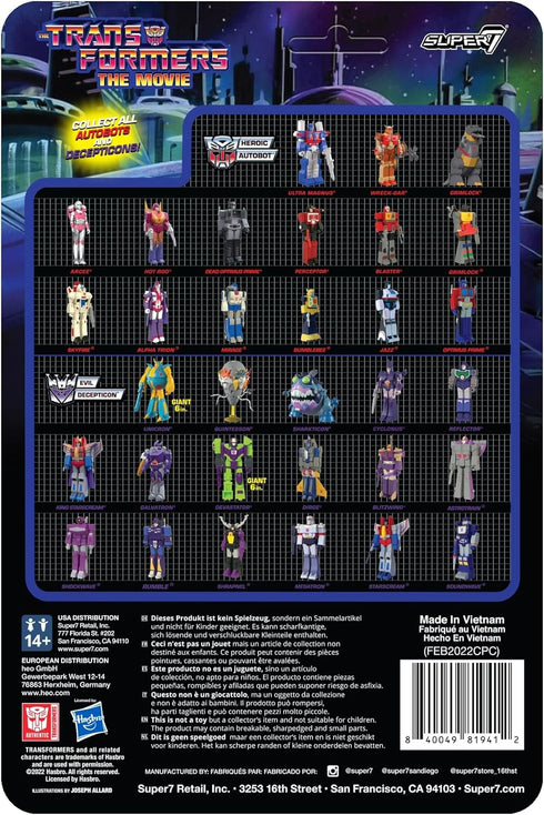 Super7 Transformers Quintesson - 4" Transformers Action Figure with Base Classic Cartoon Collectibles and Retro Toys...