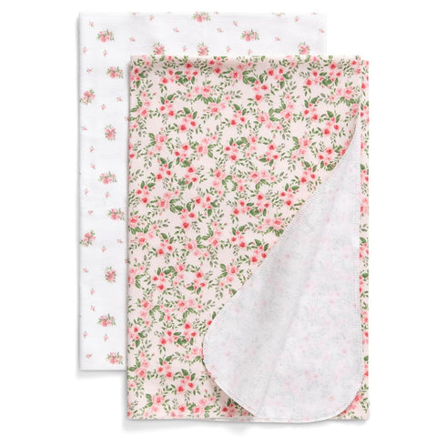 Delta Children 100% Cotton Flannel Baby Receiving Blankets for Girls and Boys – 30x30 Inches (Pack of 2), Pink Floral...