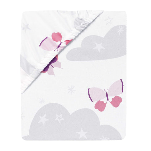 Bedtime Originals Butterfly Kisses Fitted Crib Sheet, Multicolor...