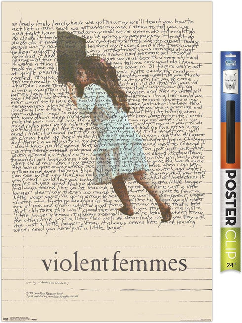 Trends International VIolent Femmes - Lyric Girl Tea Towel Wall Poster, 22.375" x 34", Premium Poster & Clip Bundle...
