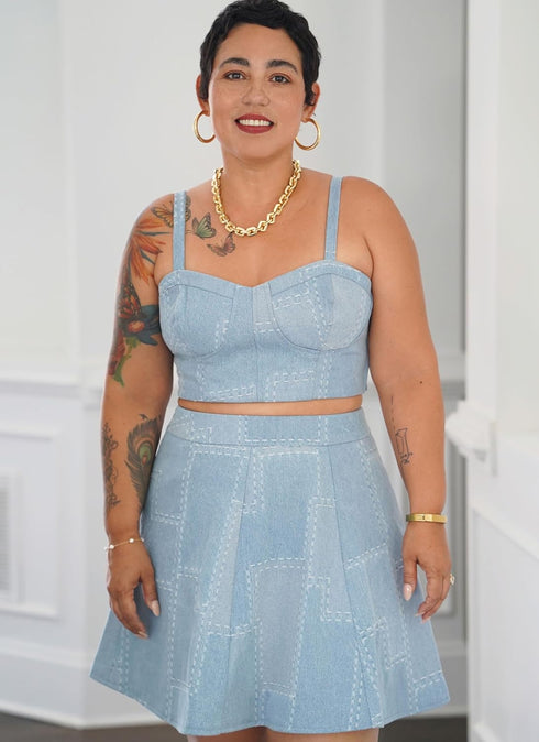 Simplicity Women's Cropped Corset Top and Skirt Sewing Pattern Packet by Mimi G Style, Design Code S9894, Sizes 20W-22W-24W-26W-28W...