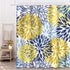 Shower Curtain Green Spring Flower Blue Yellow and Navy Chrysanthemum Brown Waterproof Polyester Fabric Bathroom 72 x 72 Inches Set with Hooks...