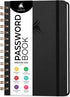 Clever Fox Password Book Spiral – Internet Address & Password Organizer with Laminated Alphabetical Tabs – Password Keeper Journal – Hardcover, Me...