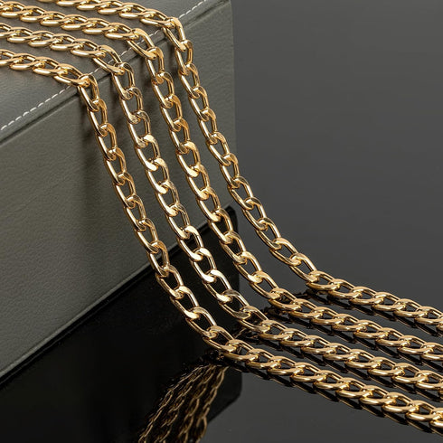 YOUBEIYEE 16.4 Feet Gold Chain for Jewelry Making, Lightweight Gold Plated Aluminum Curb Chain Handmade Decorative Craft Chain...