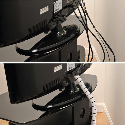 D-Line Cable Zipper Cord Tube Organizer with Zip Tool, 8.2 Feet, Cable Management Sleeve, Cover for Long Wire Runs, 1 Inch Diameter (8.2 FT, White...