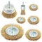 Wire Wheel Cup Brush Set, 7 Pcs Abrasive Brass Coated Wire Wheel Brushes, 1/4" Shank, Carbon Steel Bristles for Cleaning Rust, Paint, Abrasive...