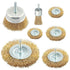 Wire Wheel Cup Brush Set, 7 Pcs Abrasive Brass Coated Wire Wheel Brushes, 1/4" Shank, Carbon Steel Bristles for Cleaning Rust, Paint, Abrasive...