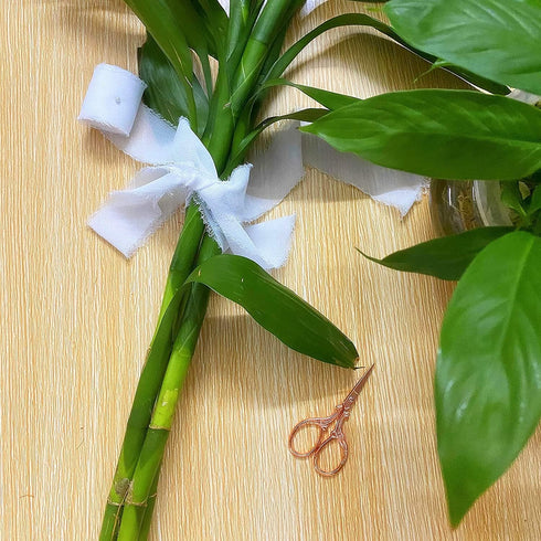 2 Rolls 1.5 Inch x 5.5 Yard Handmade Fringe Chiffon Ribbon Frayed Edges Silk-Like Ribbon Rustic Ribbon for Bouquets Wrapping Decor Wedding Tie Inv...