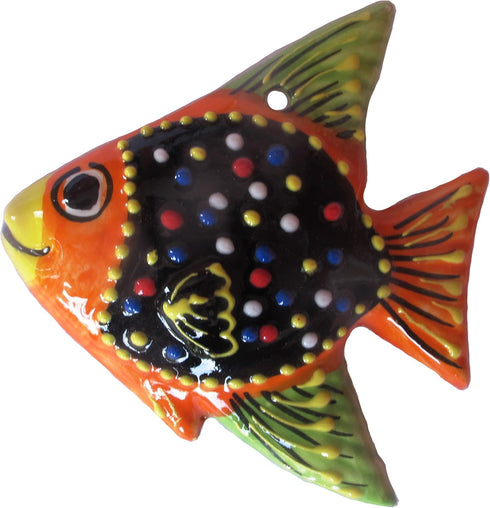 Cactus Canyon Ceramics Spanish 3-Piece Fish Wall Hanger Set, Negro...