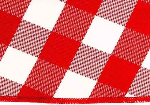 LinenTablecloth 15-Inch Polyester Napkins (1-Dozen) Red & White Checker...