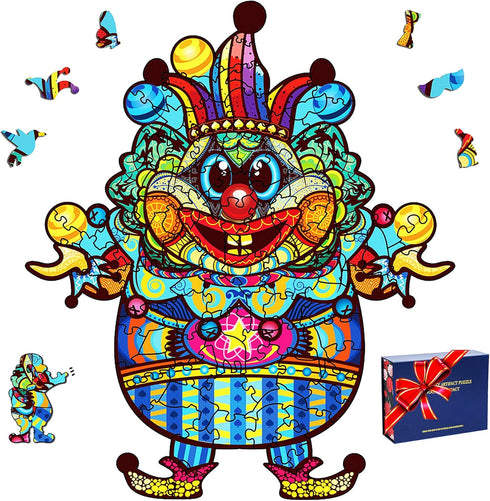 Wooden Jigsaw Puzzles,Unique Shaped Jigsaw Puzzles, Jigsaw Puzzles for Adults,Wood Cut Puzzles,Animal Shaped Puzzles,Colorful Puzzle Clown Best Gi...