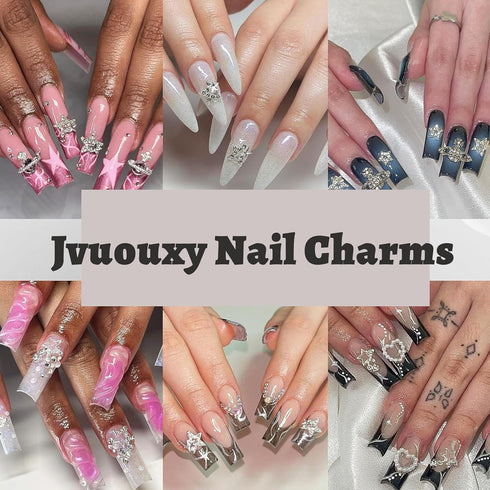 75 PCS Nail Charms Star Planet Nail Art Charms for Acrylic Nails Pearls Heart Nail Art Supplies Crystal Rhinestones Design Nail Gems Y2K Nail Jewe...