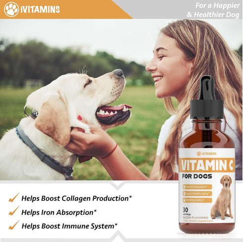 Vitamin C for Dogs | Helps with Improving Immune Health | Vitamin C for Dogs Liquid | Dog Immune Support | Dog Immune and Allergy Supplement | Dog...