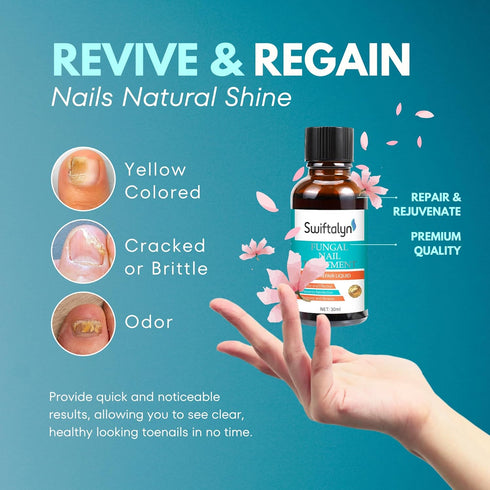 Nail Fungus Treatment for Toenail and Fingernail: Extra Strength Fungal Nail Repair Liquid for Toenails Thick, Yellow, Black Discoloration, Raggin...
