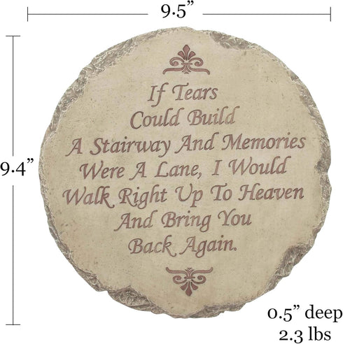 Spoontiques - Garden Décor - If Tears Could Build A Stairway Memorial Stepping Stone - Decorative Stone for Garden...