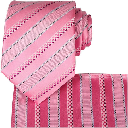 KissTies Mens Tie Striped Satin Necktie Wedding Ties + Gift Box...
