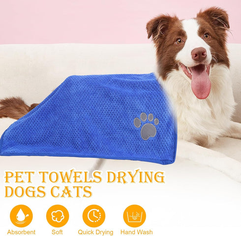 Dog Towels for Drying Dogs Two Pack Dog Bath Towel pet Towel Absorbent Microfiber Durable Prevent mud Dirty for Dogs Cats Small Animal Bathing Gro...