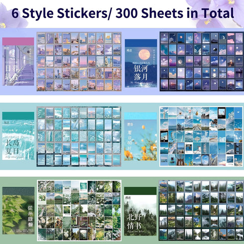 600 Pieces Washi Sticker Set, 12 Set Scrapbooking Diary Planner Album Diary Notebook, Scrapbooking Sticker Journaling Supplies for DIY Arts and Cr...