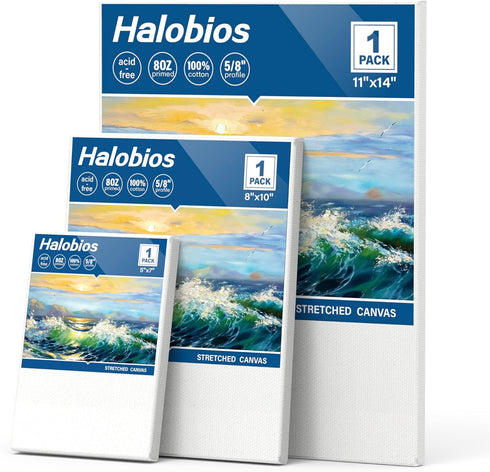 3 Packs Blank Canvases for Painting with 5x7in,8x10in,11x14in, Stretched Canvases for Acrylics,Oils & Other Painting Media...
