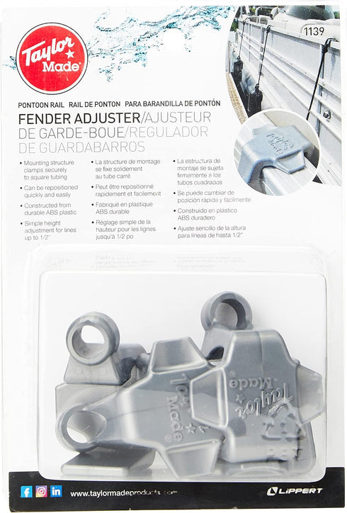 Taylor Made Pontoon Rail Fender Adjuster (4-Pack) - Fits Over 1" & 1-1/4" Square Pontoon Rails - Durable ABS Plastic - Clamps Securely - Simple He...