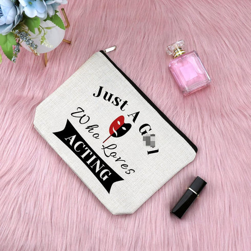 Theatre Life Makeup Bag Funny Birthday Gift for Actor Friendship Gift for Women Cosmetic Bag Thespian Inspirational Gift Retirement Gift for Drama...