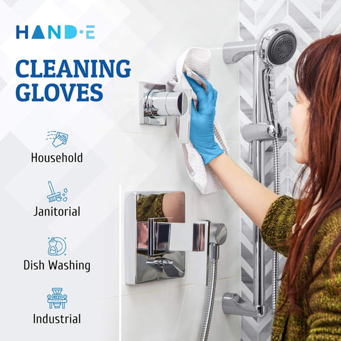 Hand-E Touch Blue Nitrile Disposable Gloves X Small 100 Count - Latex Free Medical Exam Gloves, Powder Free Food Safe Cooking Gloves...