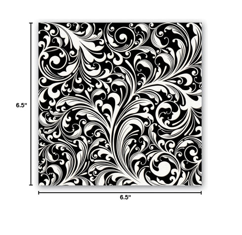 Michel Design Works Soft Triple-ply Paper Luncheon Napkins, Black Florentine Themed, Perfect for Everday Use and Display, 20 Count...