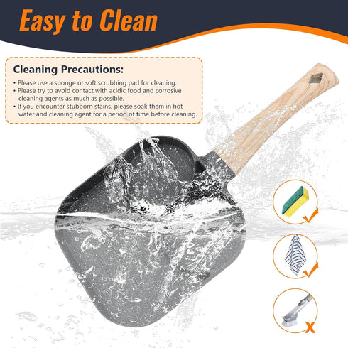 3 in 1 Breakfast Egg Pan,7.5 in Nonstick Grill Frying Pan with Divider,3 Section Omelette Pan Skillet All in One Split Sectioned Pan Suitable for ...