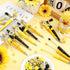 ReliThick 15 Sets Sunflower Beadable Pens Bulk Plastic Beadable Pens Assorted Bead Pens Wood Spacer Round Beads Black Ink Ballpoint Pen DIY Bead P...