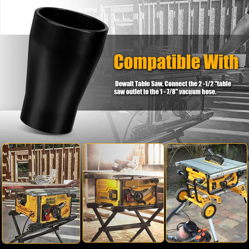 Table Saw Vacuum Adapter for Dewalt DWE7491RS - Dewalt Dust Collector Adapter Suitable for Connecting 2 1/2 "Table Saw Outlet Connected to 1 7/8" ...